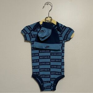 Nike Navy and Light Blue Baby Bodysuit Set